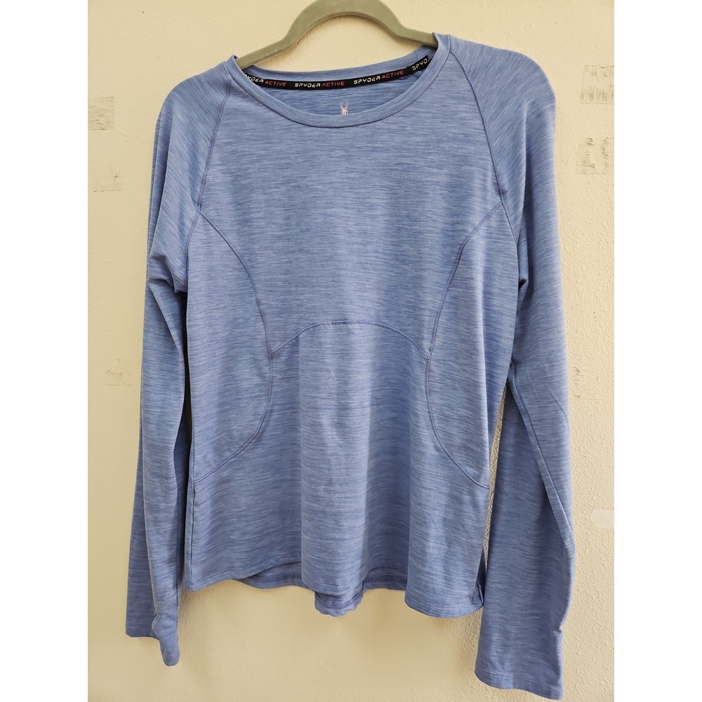 Spyder Active Women's Stretch Breathable Long Sleeve Shirt Light Blue Size Large
